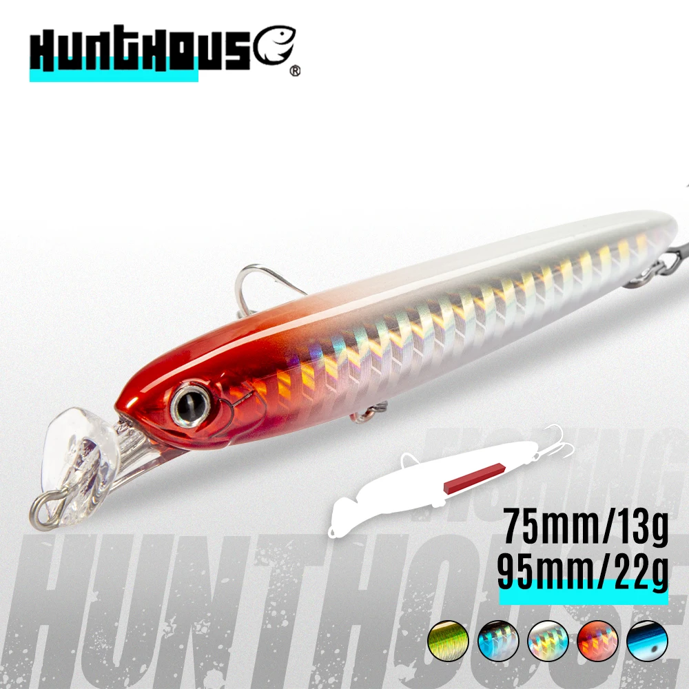Hunthouse Rocket sinking baits 75&95mm 13&22g Minnow pencil lures Artificial bait stickbaits for fishing seabass bluefish bonito
Hunthouse Rocket sinking baits 75&95mm 13&22g Minnow pencil lures Artificial bait stickbaits for fishing seabass bluefish bonito