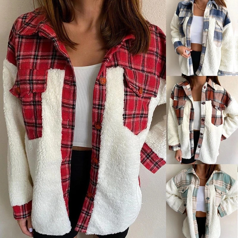 2021 Women Paid Print Blouse Coat Women Jacket Single Breasted Long Sleeve Coat Autumn Warm Casual Label Stitching Pocket Jacket
2021 Women Paid Print Blouse Coat Women Jacket Single Breasted Long Sleeve Coat Autumn Warm Casual Label Stitching Pocket Jacket