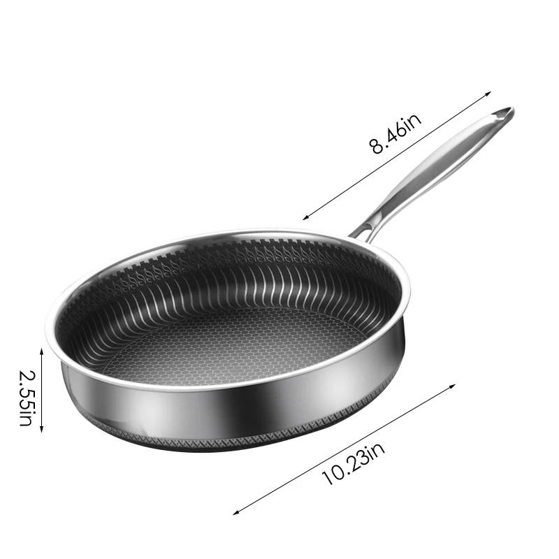 28CM 304 Steel Frying Pan Non Stick Fried Steak Pot Egg Ham Skillet Sauce Maker Electromagnetic Furnace General Kitchen Tools
28CM 304 Steel Frying Pan Non Stick Fried Steak Pot Egg Ham Skillet Sauce Maker Electromagnetic Furnace General Kitchen Tools