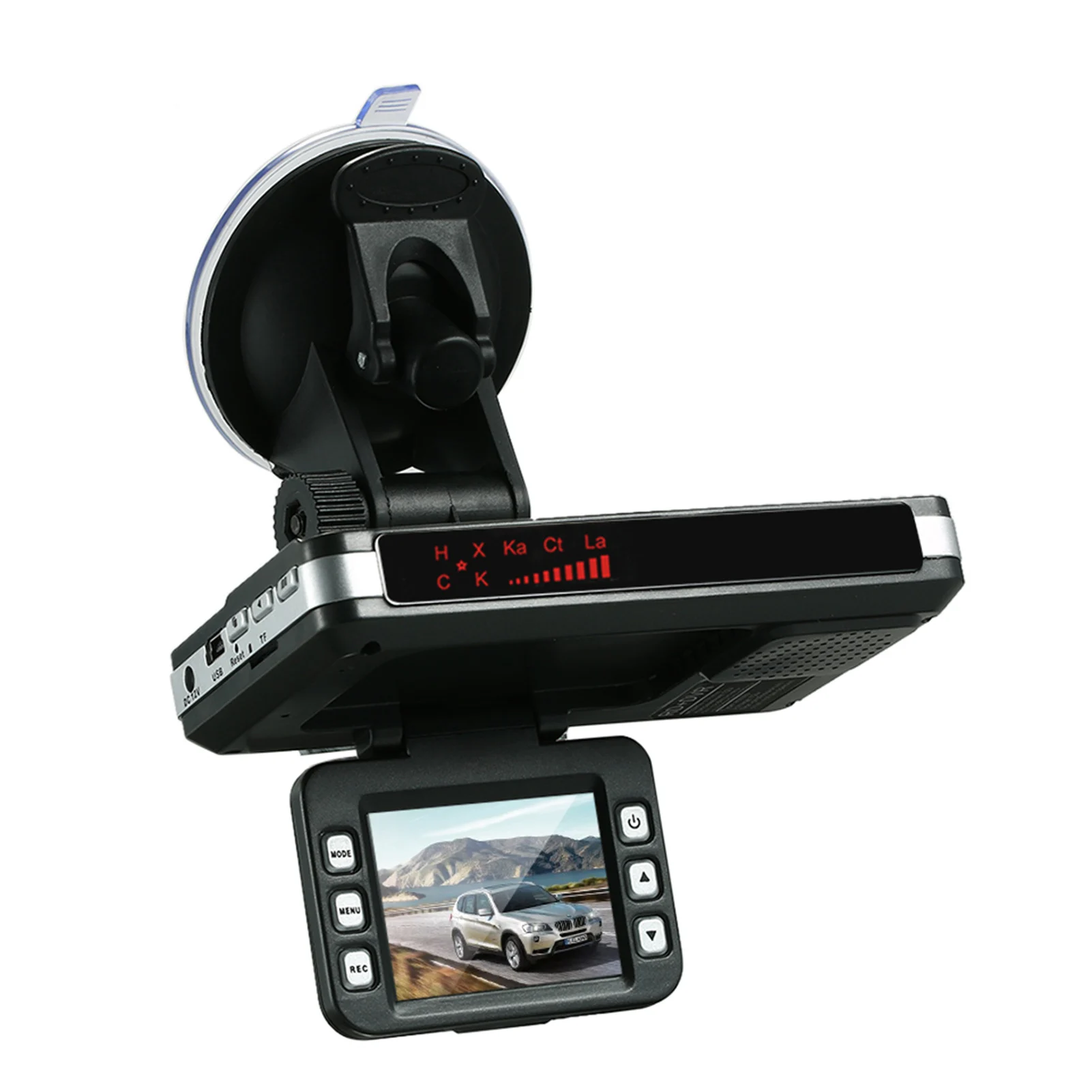 

Anti Radar Detector Car DVR 2 in 1 720P Dash Cam Radar Speed Detector with Full Band Mute Button Loop Recording G-Sensor