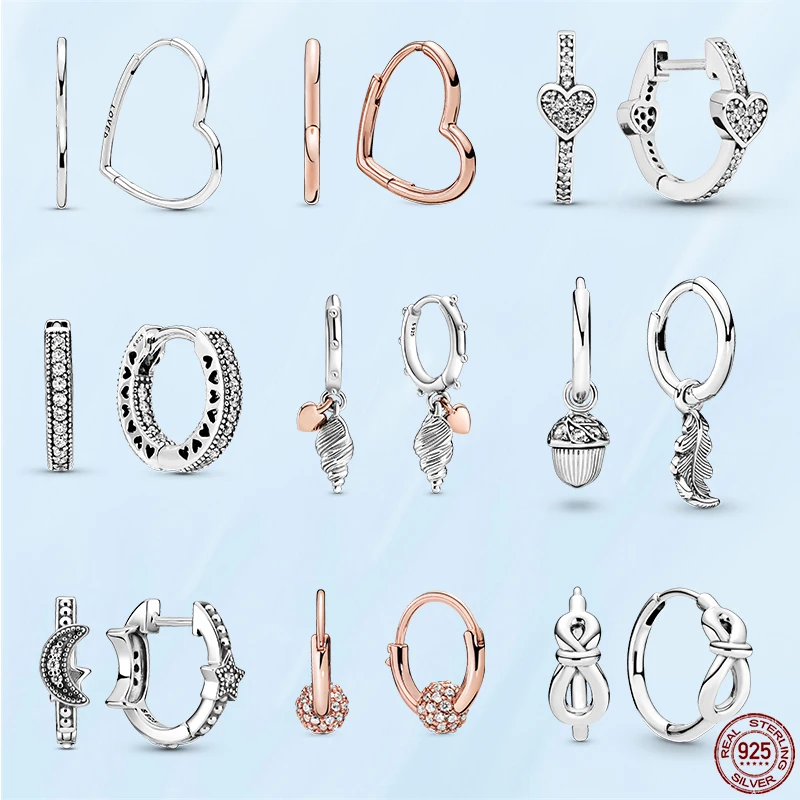 Real 925 Sterling Silver Pandora Earrings Asymmetrical Heart Hoop Earrings for Women Silver Earring Zircon Fine Jewelry Gift
Real 925 Sterling Silver Pandora Earrings Asymmetrical Heart Hoop Earrings for Women Silver Earring Zircon Fine Jewelry Gift