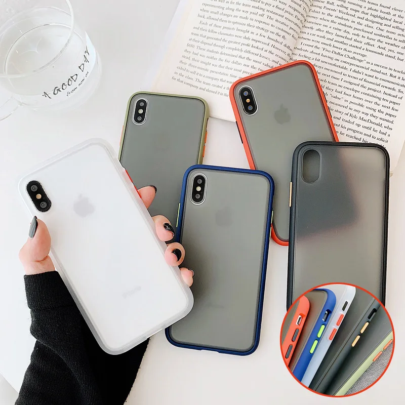 Противоударный чехол для телефона iPhone X 12 роскошный черный полупрозрачный