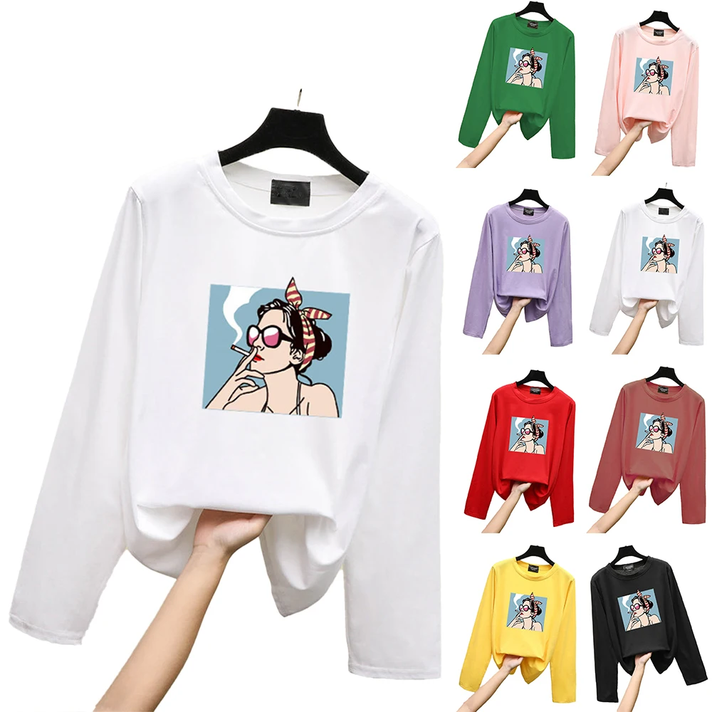 Womens Print Long Sleeve Crew Neck Basic T-Shirt Loose Casual Tee Tops Blouse Ladies Printed Pullover Shirt Tops Wear Clothes
Womens Print Long Sleeve Crew Neck Basic T-Shirt Loose Casual Tee Tops Blouse Ladies Printed Pullover Shirt Tops Wear Clothes