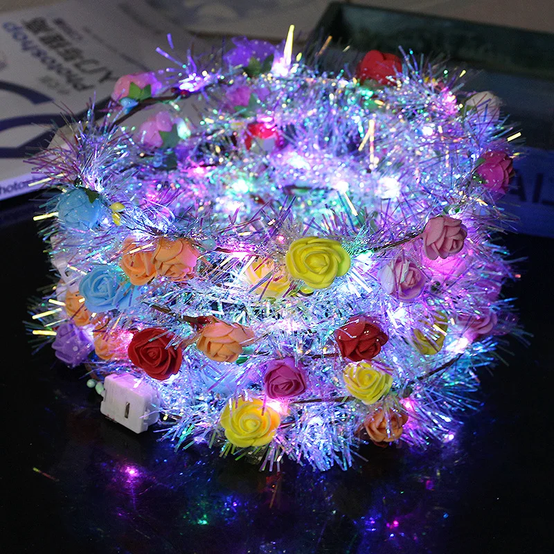2021 Tinsel Flower LED Flashing Headband Women Girl Princess Glow Hairband Flower Wreath Birthday Glow Party Supplies
2021 Tinsel Flower LED Flashing Headband Women Girl Princess Glow Hairband Flower Wreath Birthday Glow Party Supplies