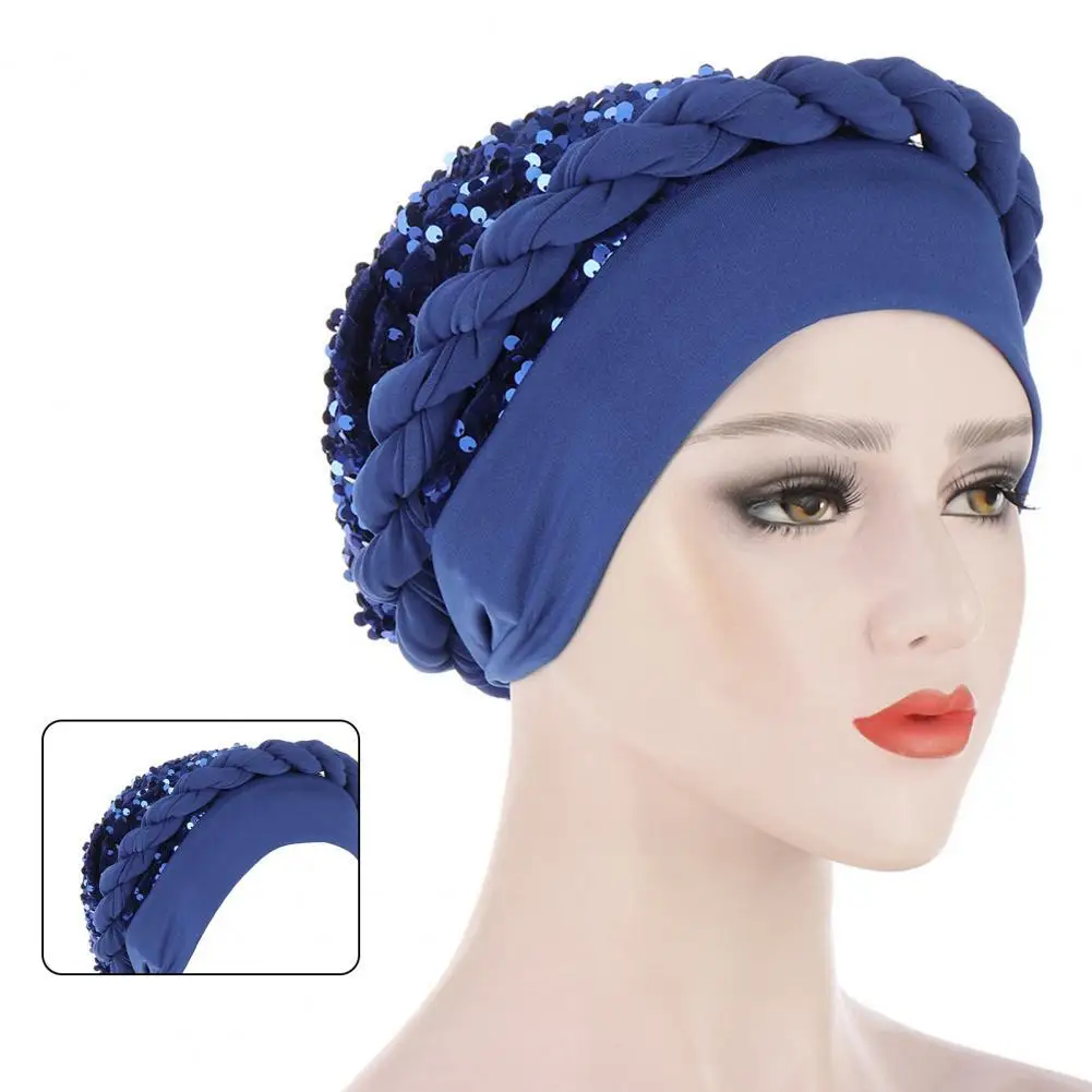 50% Dropshipping!!Elastic Twisted Beanie Breathable Braid Hat Shiny Sequins Braid Wrap Hat Women Accessory
50% Dropshipping!!Elastic Twisted Beanie Breathable Braid Hat Shiny Sequins Braid Wrap Hat Women Accessory