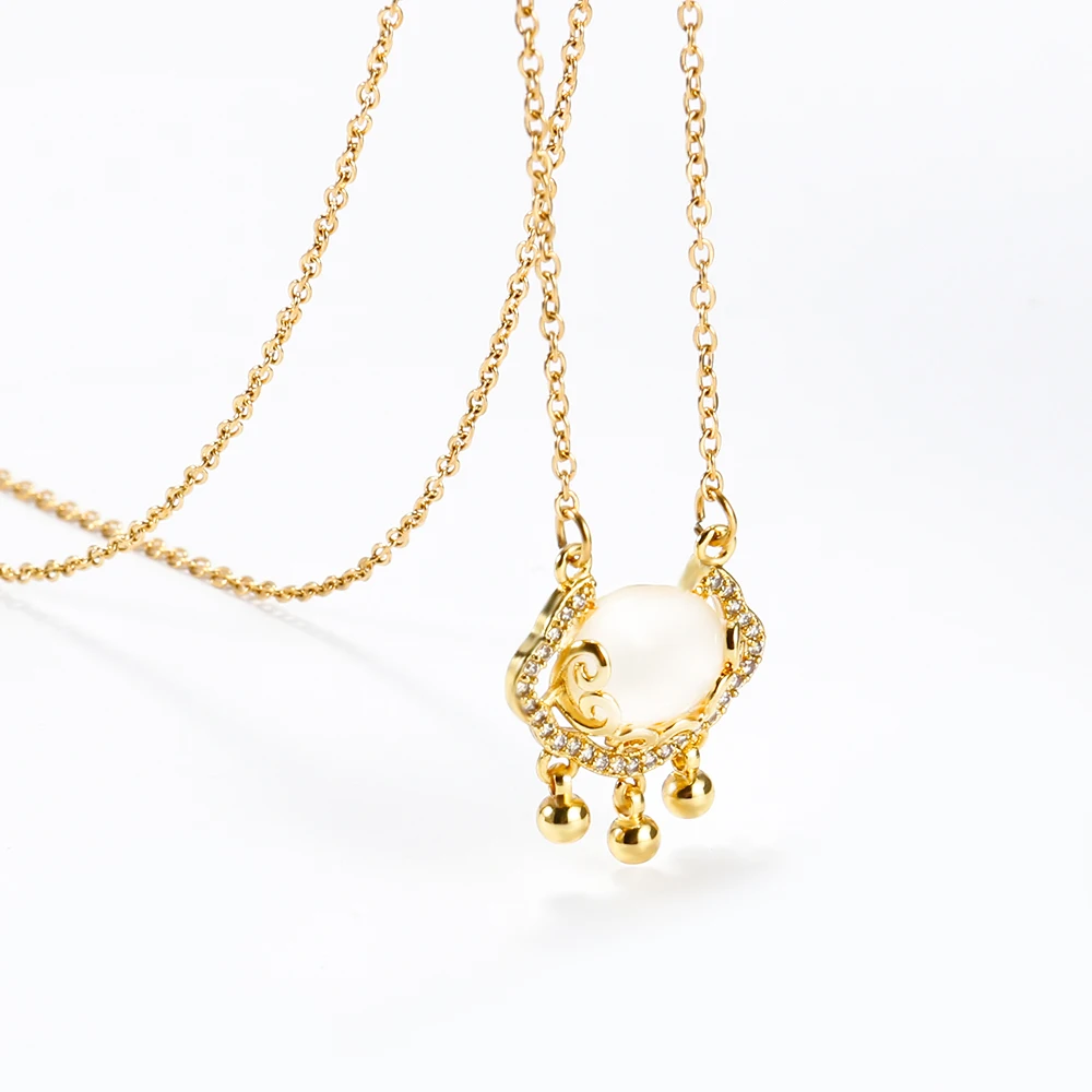 White Chlcedony Lucky Clouds Ruyi Peace And Long Life Lock Necklace for Women 2021 Stainless Steel Fashion Jewelry
White Chlcedony Lucky Clouds Ruyi Peace And Long Life Lock Necklace for Women 2021 Stainless Steel Fashion Jewelry
