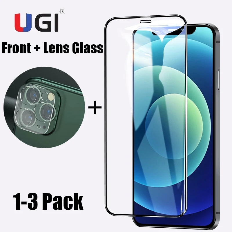 UGI 1/2/3PCS Full Cover Curved Screen Protector Tempered Glass Front Film Camera Lens Protective 9H For iPhone 12 Mini Pro Max
UGI 1/2/3PCS Full Cover Curved Screen Protector Tempered Glass Front Film Camera Lens Protective 9H For iPhone 12 Mini Pro Max