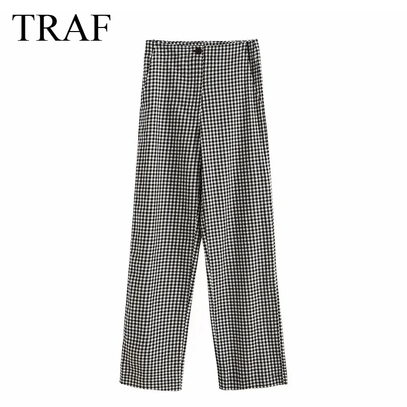 TRAF ZA Pants Autumn Fashion 2021 Vintage Chic Plaid Texture Long Trousers Button Zipper Fly Straight Pants Elegant Office Lady
TRAF ZA Pants Autumn Fashion 2021 Vintage Chic Plaid Texture Long Trousers Button Zipper Fly Straight Pants Elegant Office Lady