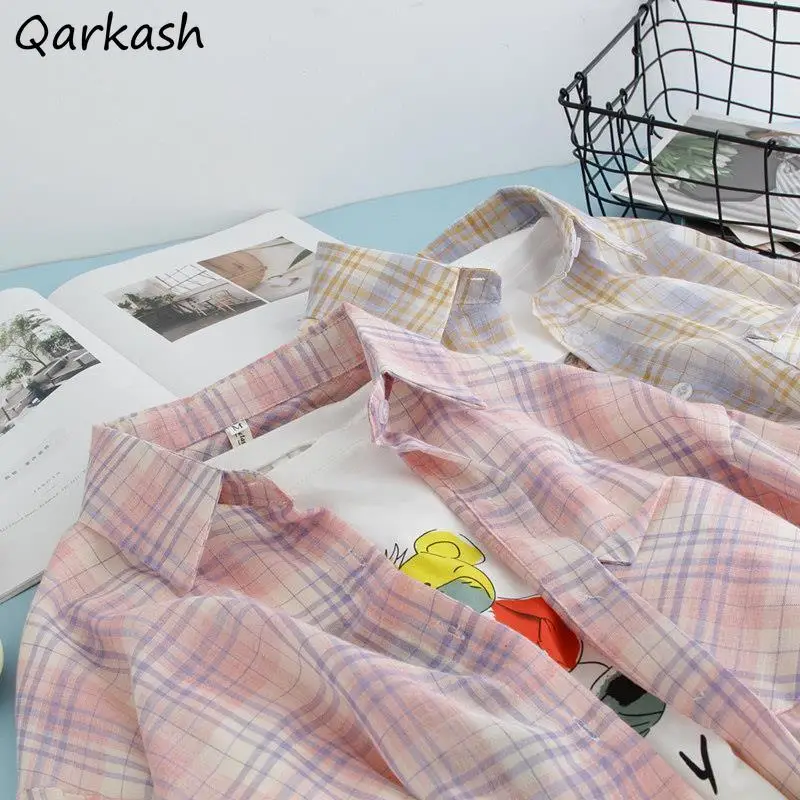 Pink Plaid Shirts Women Summer Thin Loose All-match Sun-proof Pockets Cozy Sweet Japanese Streetwear College Mujer Trendy Lovely
Pink Plaid Shirts Women Summer Thin Loose All-match Sun-proof Pockets Cozy Sweet Japanese Streetwear College Mujer Trendy Lovely