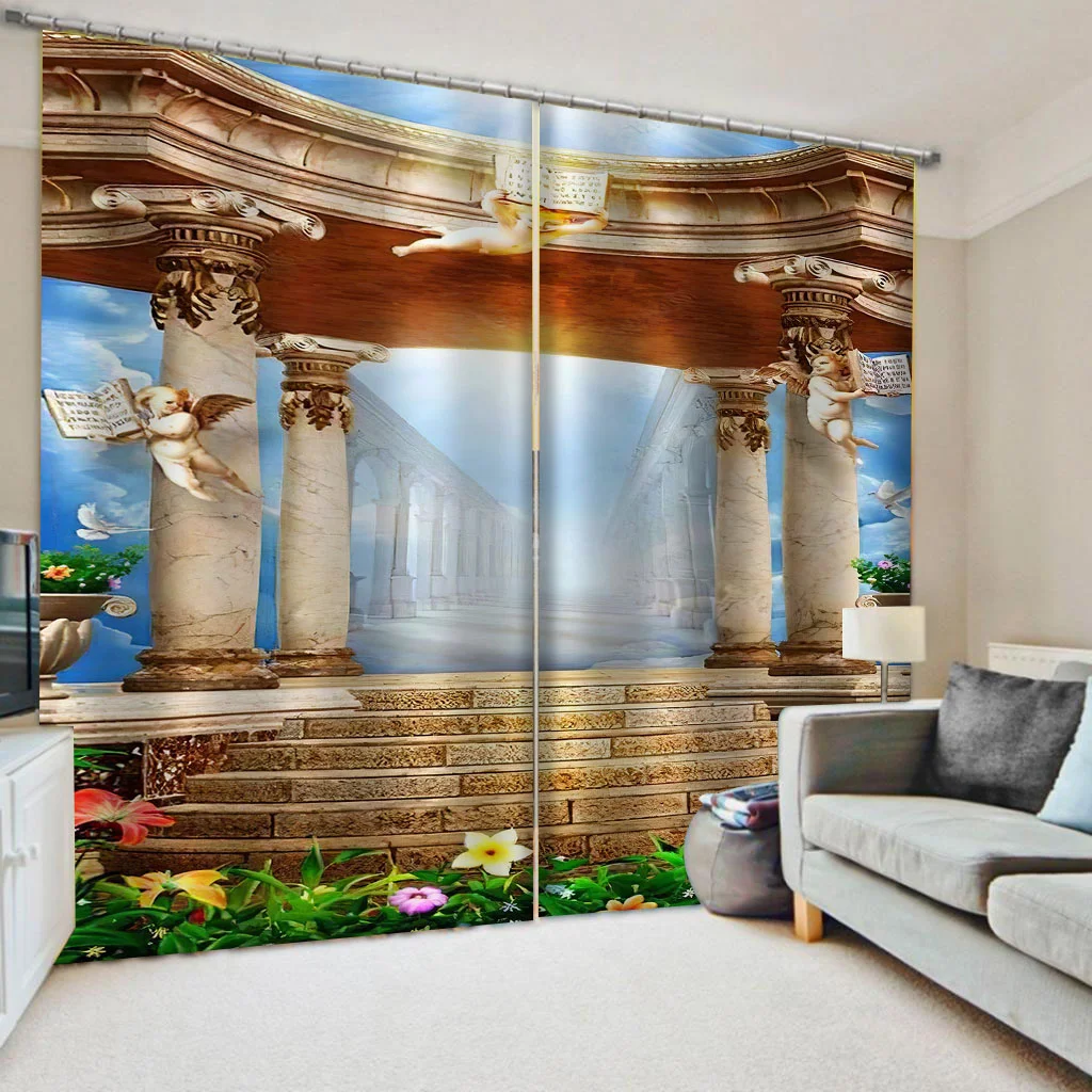 

Sheer Window Curtain Luxury 3D Roman Curtains For Living Room Bedroom Custom Ready Made Finished Drapes Blinds