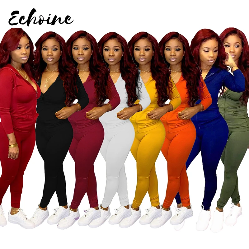 Solid Color Casual Sporting Hoodies Tracksuit Women Skinny Long Sleeve Jacket + Pencil Pants Bodycon 2XL Two Pieces Set 8 Colors
Solid Color Casual Sporting Hoodies Tracksuit Women Skinny Long Sleeve Jacket + Pencil Pants Bodycon 2XL Two Pieces Set 8 Colors