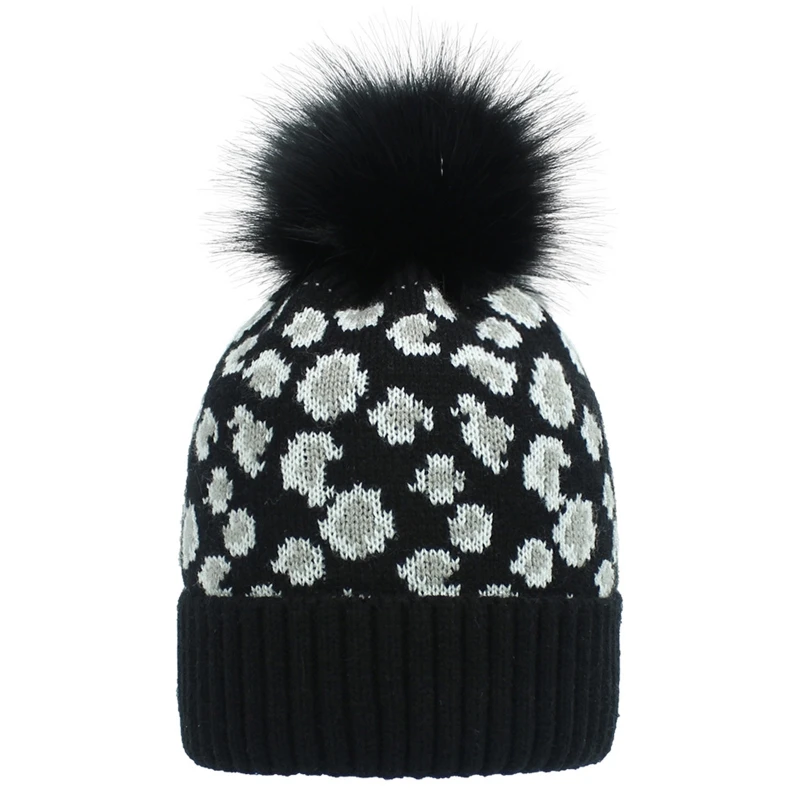 Women Winter Warm Knitted Beanie Hat Vintage Leopard Animal Print Fuffy Pompom Cuffed Skull Cap Head Cover Ear Warmer
Women Winter Warm Knitted Beanie Hat Vintage Leopard Animal Print Fuffy Pompom Cuffed Skull Cap Head Cover Ear Warmer