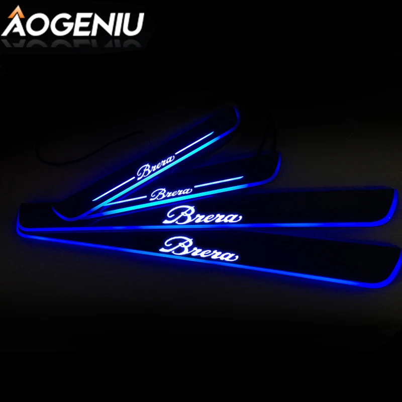 Led Door Sill Acrylic Customize Compatible For ALFA ROMEO BRERA 939 2006-2011 Scuff Plate Dynamic Light Auto Sticker Accessories |