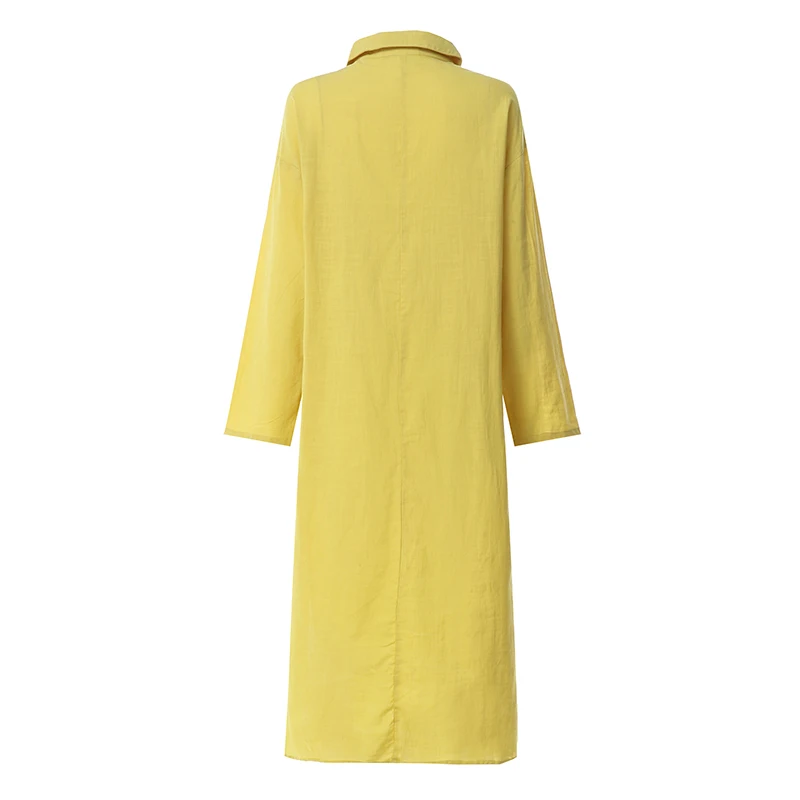 2021 Women Lapel Long Sleeve Autumn Shirt Dress Cotton Split Dresses Elegant Solid Work Office Vestidos Female Tunic Robe
2021 Women Lapel Long Sleeve Autumn Shirt Dress Cotton Split Dresses Elegant Solid Work Office Vestidos Female Tunic Robe