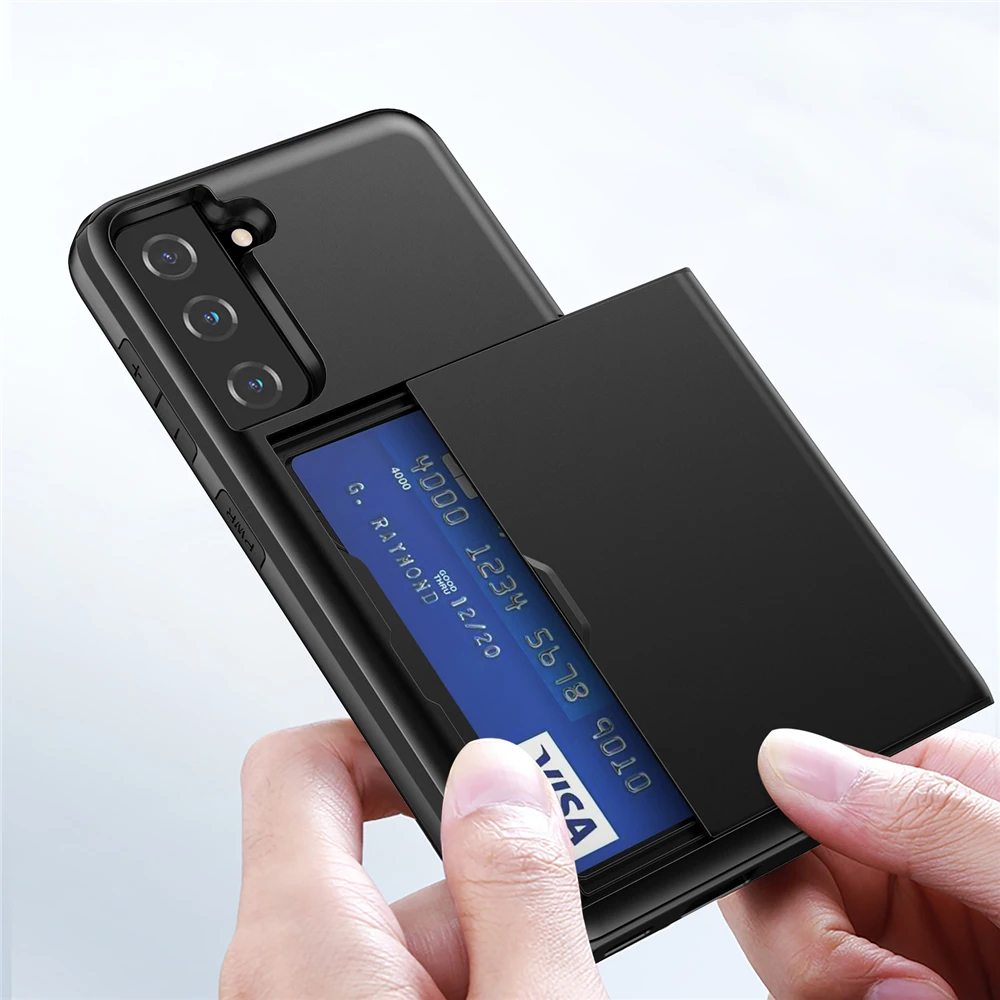 Деловой чехол для Samsung Galaxy S21 FE S20 Plus Note 20 Ультратонкий защитный со слотами карт SAM +