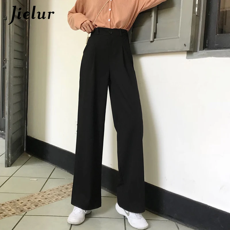 Jielur Women Wide Leg Pants Black Gray High Waist Casual Suit Pants Office Ladies Formal Loose Trousers Femme Pockets Pantalon
Jielur Women Wide Leg Pants Black Gray High Waist Casual Suit Pants Office Ladies Formal Loose Trousers Femme Pockets Pantalon