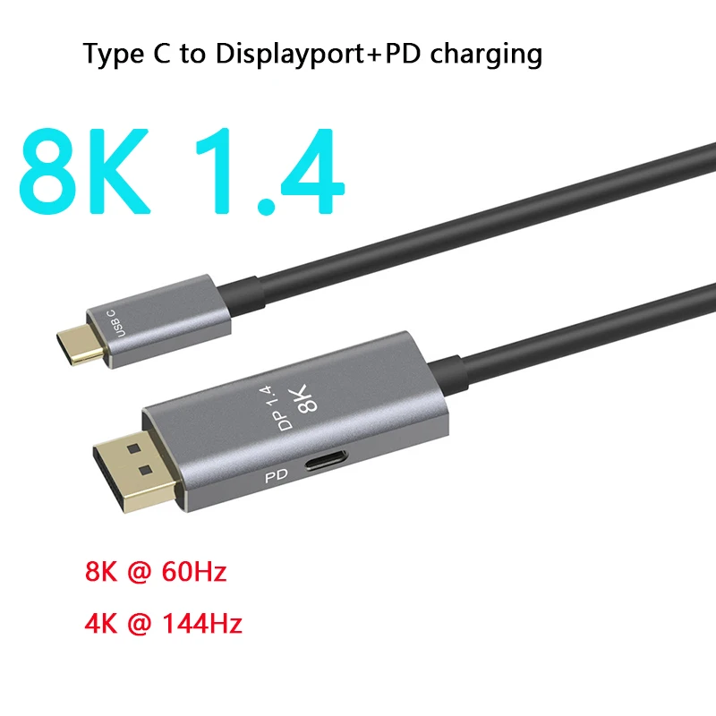 USB C to displayport Cable 8k 60HZ Thunderbolt 3 4K 144HZ type-c 3.1 to DP 1. 4 adapter pd fast charger for Macpro Display HUD
USB C to displayport Cable 8k 60HZ Thunderbolt 3 4K 144HZ type-c 3.1 to DP 1. 4 adapter pd fast charger for Macpro Display HUD