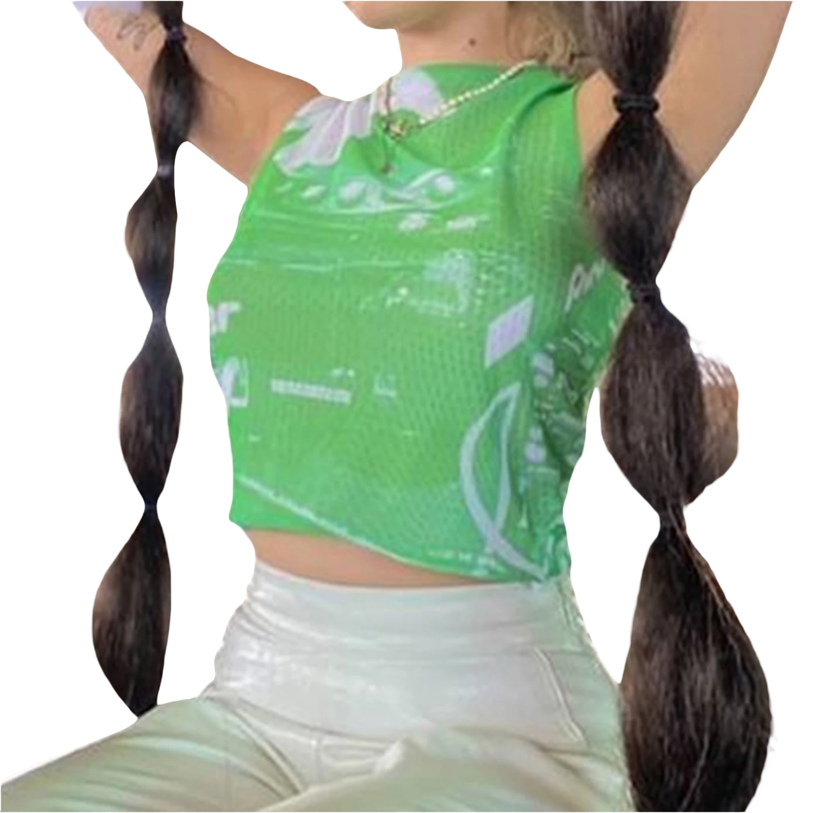 2021 fashion Summer Women Fashion Casual Close-fitting Sleeveless Tops Printed Pattern Round Collar Slim Camisole Black/ Green
2021 fashion Summer Women Fashion Casual Close-fitting Sleeveless Tops Printed Pattern Round Collar Slim Camisole Black/ Green