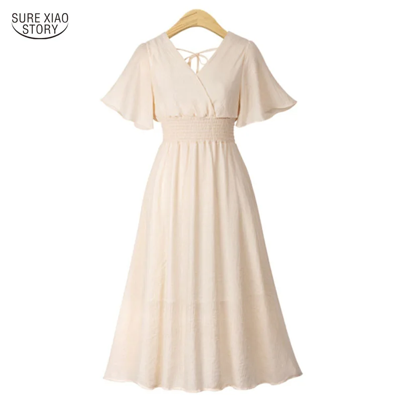 New Vestidos Casual Short Sleeve Women Chiffon Dress 2022 Summer White Black Pink Apricot Backless V-Neck Midi Dress 5080 50
New Vestidos Casual Short Sleeve Women Chiffon Dress 2022 Summer White Black Pink Apricot Backless V-Neck Midi Dress 5080 50