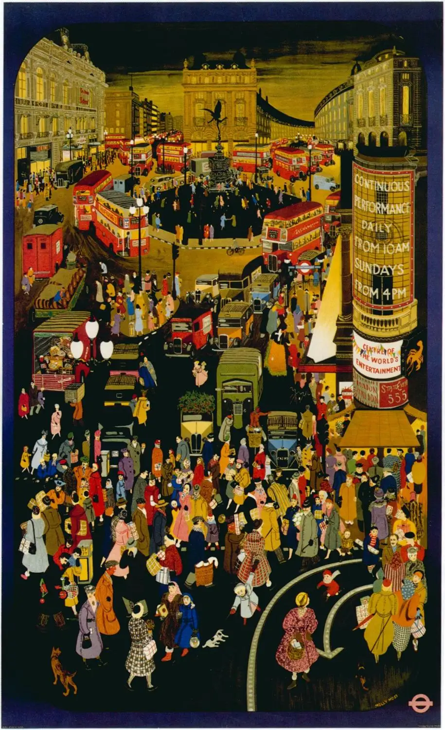 

400X300MM London-Transport-Out-and-About-Winter-London-1950 jumbo fridge magnet SFM-0480