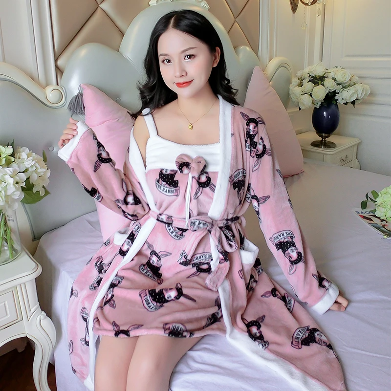 Warm Flannel Robe Set Winter Floral Robe Thicken Sexy Nightgowns Bathrobe Women Pajamas Bath Flannel Sleepwear Womens Homewear
Warm Flannel Robe Set Winter Floral Robe Thicken Sexy Nightgowns Bathrobe Women Pajamas Bath Flannel Sleepwear Womens Homewear