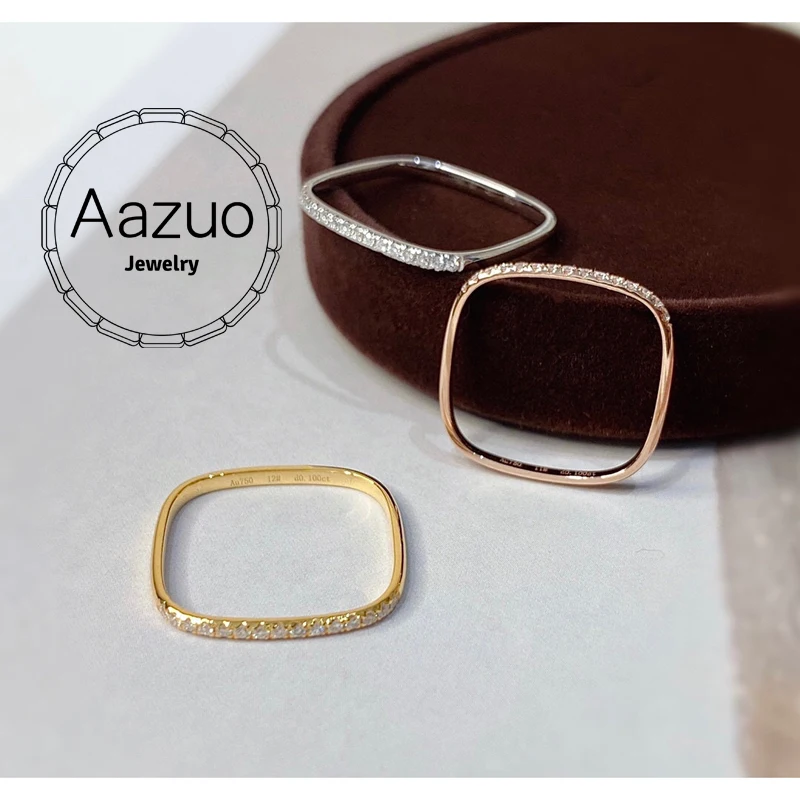 Aazuo Orignal 18K White Gold Rose Gold Yellow Gold Real Diamonds 0.10ct Classic Square Ring Gift For Woman Engagement Birthday
Aazuo Orignal 18K White Gold Rose Gold Yellow Gold Real Diamonds 0.10ct Classic Square Ring Gift For Woman Engagement Birthday