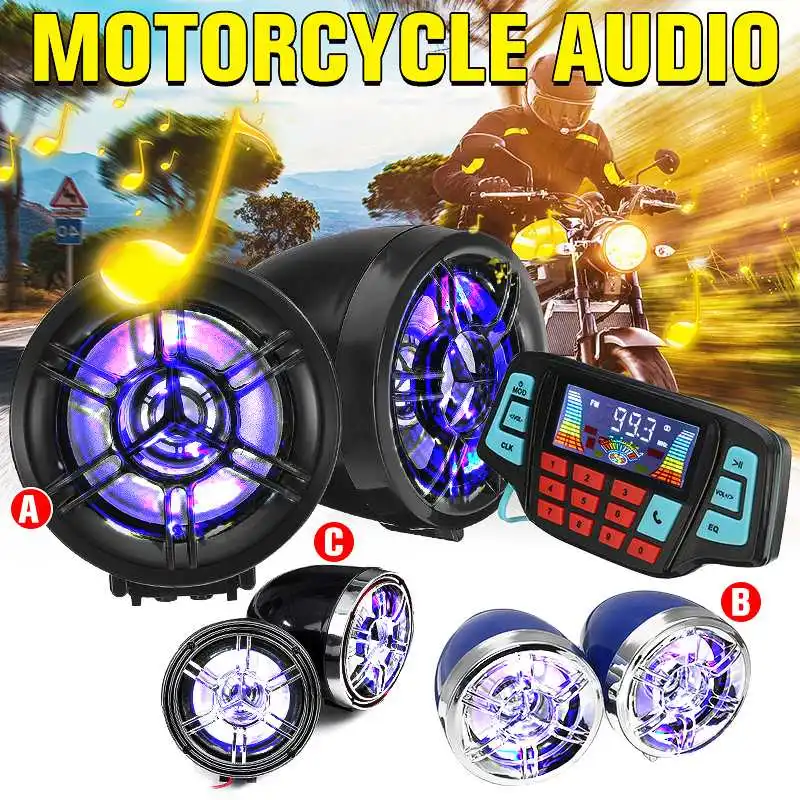 Мотоциклетная аудиосистема, bluetooth, FM-радио, mp3-плеер с 2 усилителями для скутера, квадроцикла
Мотоциклетная аудиосистема, bluetooth, FM-радио, mp3-плеер с 2 усилителями для скутера, квадроцикла