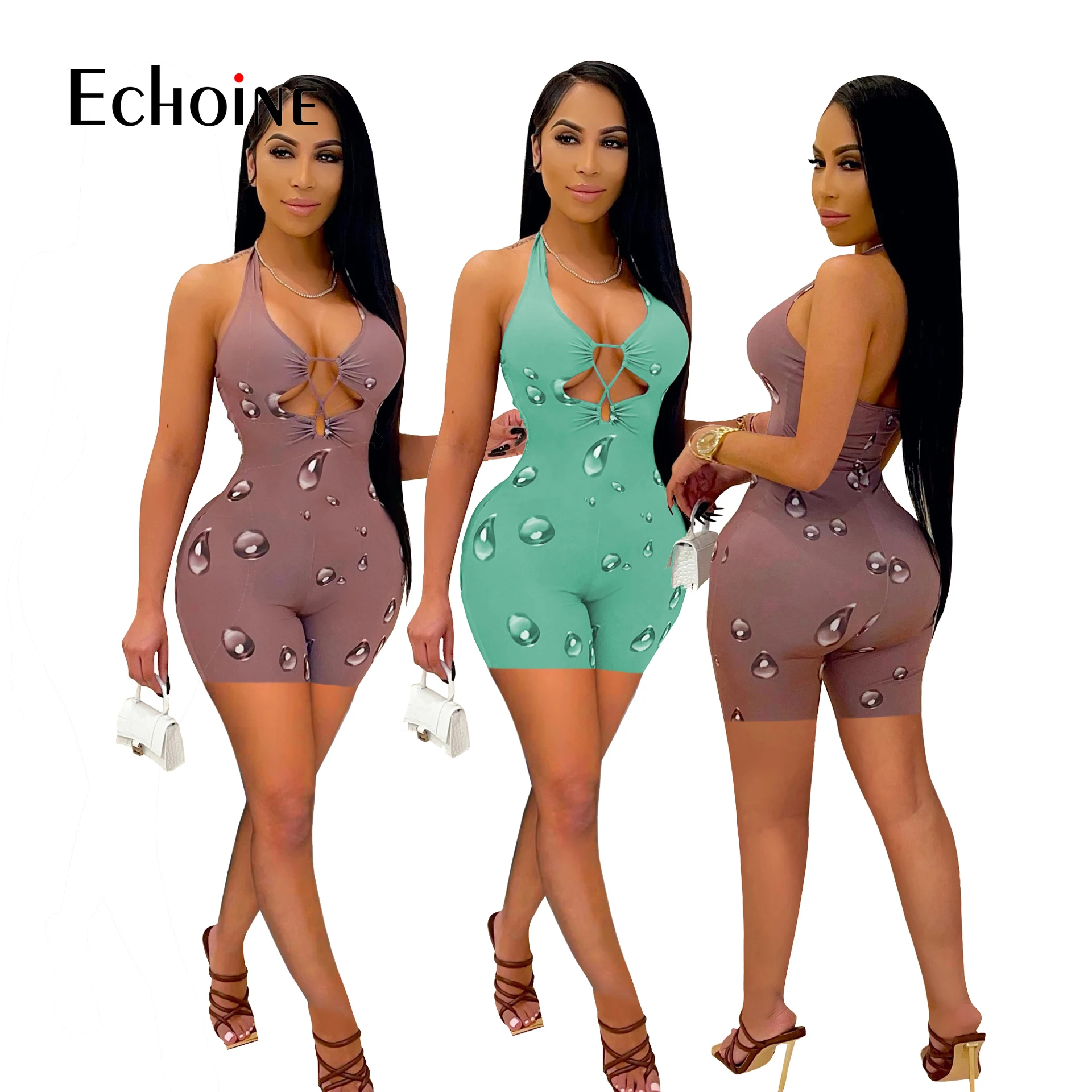 Echoine Sexy Print Hollow out Deep V-neck Bandage Bodycon one piece jumpsuit Summer Beach Party Playsuits Short Pant Rompers
Echoine Sexy Print Hollow out Deep V-neck Bandage Bodycon one piece jumpsuit Summer Beach Party Playsuits Short Pant Rompers