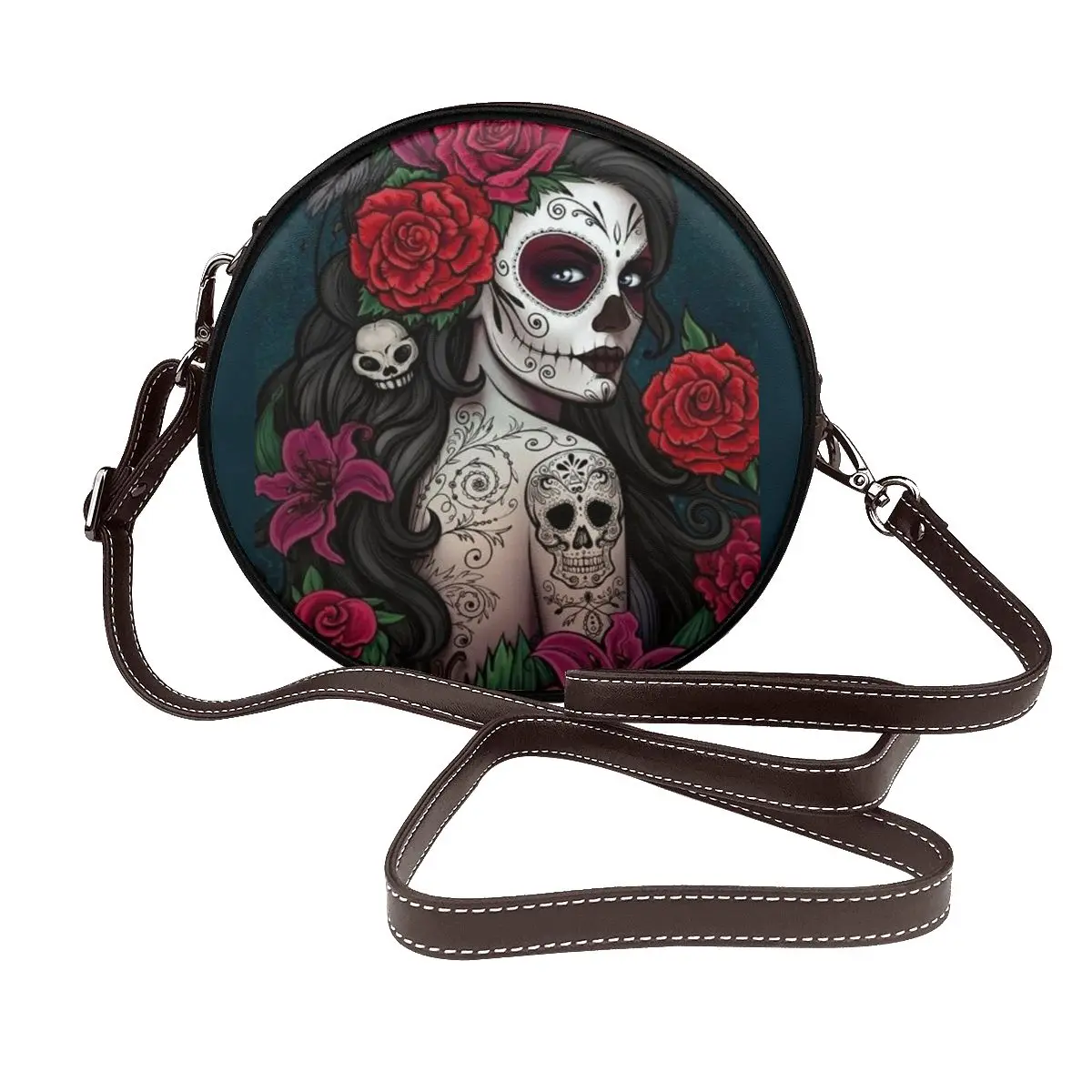 Catrina Tatto Skull Shoulder Bag Rose Bulk Aesthetic Round Bag Leather School Student Purse
Catrina Tatto Skull Shoulder Bag Rose Bulk Aesthetic Round Bag Leather School Student Purse