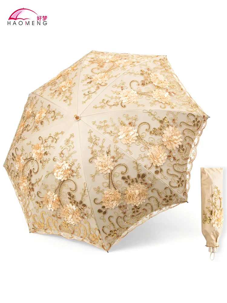 Sun Ladies Parasol Women Long Handle Rain Lace Flower Woman Beautiful Folding Umbrella Windproof Embroidery Sunscreen Gift Y6S 
Sun Ladies Parasol Women Long Handle Rain Lace Flower Woman Beautiful Folding Umbrella Windproof Embroidery Sunscreen Gift Y6S