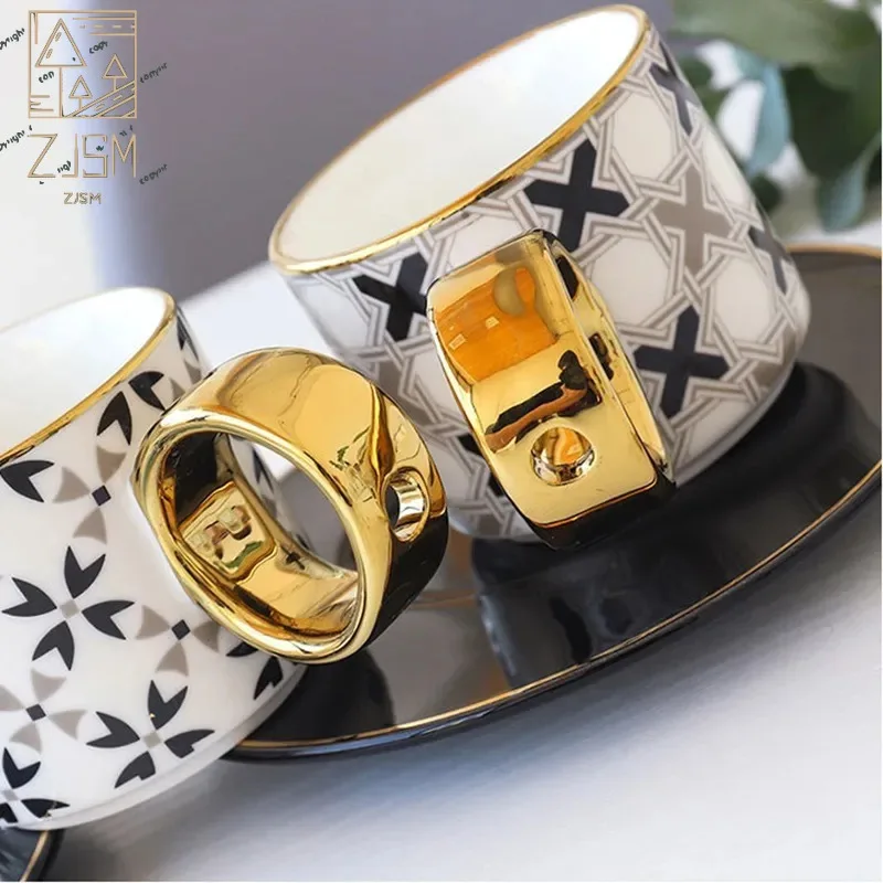 150Ml Nordic Geometry Coffee Cup and Saucer with Glod Handle and Coffee Spoon Set Ceramic Tea Cup Reusable Espresso Cups Gift
150Ml Nordic Geometry Coffee Cup and Saucer with Glod Handle and Coffee Spoon Set Ceramic Tea Cup Reusable Espresso Cups Gift