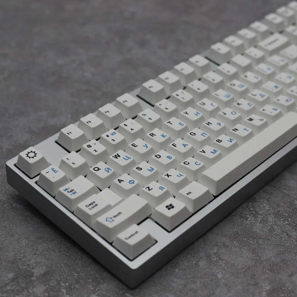 White Blue Russian Keycaps Cherry Profile PBT DYE Sublimation 1.75U 2U 2.25U Shift 6.25U 7U Spacebar For Mechanical Keyboard
White Blue Russian Keycaps Cherry Profile PBT DYE Sublimation 1.75U 2U 2.25U Shift 6.25U 7U Spacebar For Mechanical Keyboard