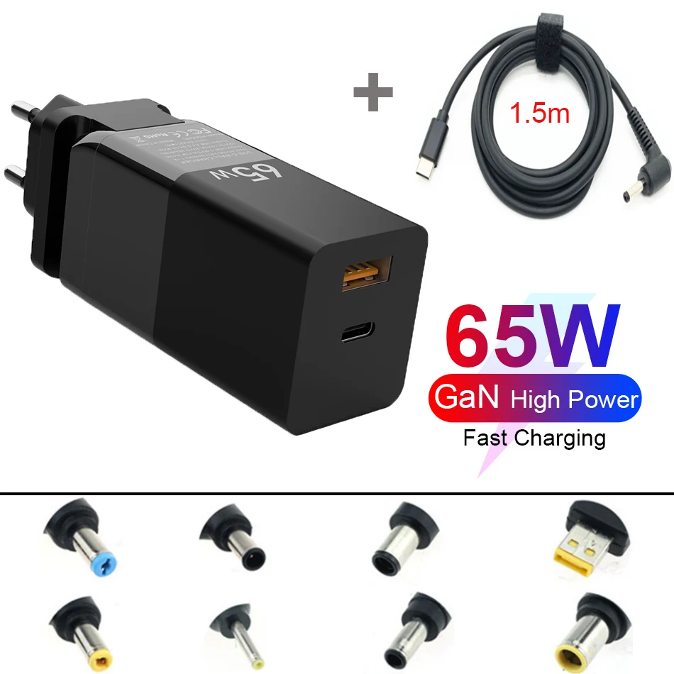 65W Universal Power Adapter PD Charger High Power Supply EU US UK AU Plugs For Notebooks HP Acer Asus Lenovo Laptop Adapter
65W Universal Power Adapter PD Charger High Power Supply EU US UK AU Plugs For Notebooks HP Acer Asus Lenovo Laptop Adapter