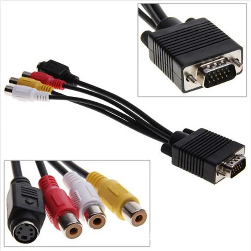 VGA to S terminal cable +3AV cable Computer VGA to TV TV output cable TV box cable AV S terminal for monitor TV projector
VGA to S terminal cable +3AV cable Computer VGA to TV TV output cable TV box cable AV S terminal for monitor TV projector
