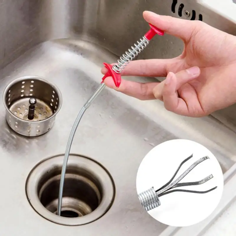 60cm Kitchen Sink Sewer Cleaning Hook Water Sink Dredge Unblocker Kitchen Bathroom Toilet Hair Remover Spring Pipe Dredging Tool
60cm Kitchen Sink Sewer Cleaning Hook Water Sink Dredge Unblocker Kitchen Bathroom Toilet Hair Remover Spring Pipe Dredging Tool