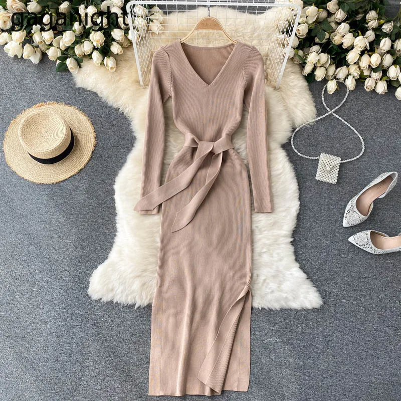Gaganight Elegant Women Split Maxi Knit Dress Long Sleeves Fashion Solid Bodycon Party Dresses Lady Autumn Winter Bottom Vestido
Gaganight Elegant Women Split Maxi Knit Dress Long Sleeves Fashion Solid Bodycon Party Dresses Lady Autumn Winter Bottom Vestido