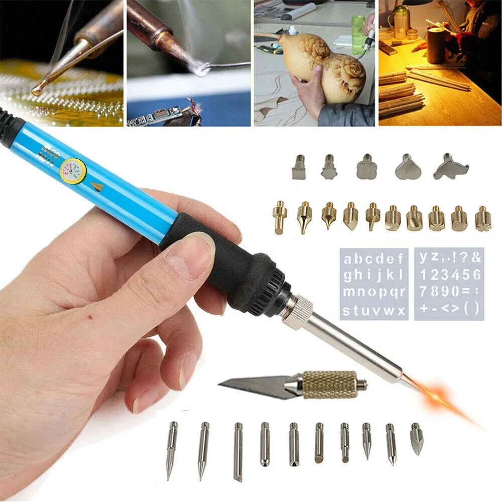 30Pcs 60W DIY Wood Burning Kit Heat Transfer Gourd Engraving Tool With Switch Thermostat Soldering Iron Pen Kit 200~450℃
30Pcs 60W DIY Wood Burning Kit Heat Transfer Gourd Engraving Tool With Switch Thermostat Soldering Iron Pen Kit 200~450℃