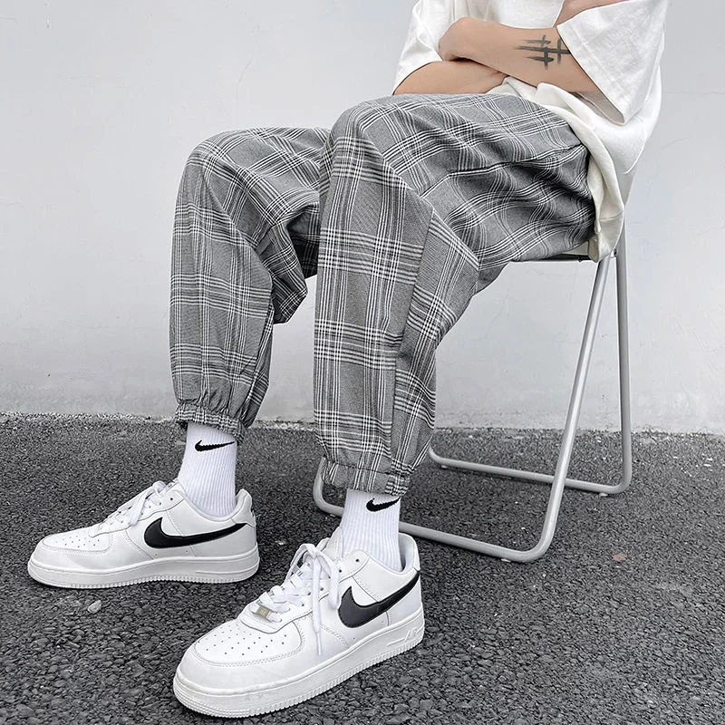 Plaid Casual Pants Men Korean Fashion Drawstring Pants Men Loose Wide-leg Pants Men Streetwear Straight-leg Pants Men's Trousers
Plaid Casual Pants Men Korean Fashion Drawstring Pants Men Loose Wide-leg Pants Men Streetwear Straight-leg Pants Men's Trousers