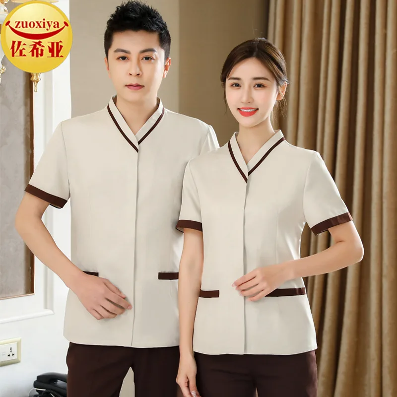 2020 New Real Work Clothes Hotel Uniform Summer Short-sleeved Women's Suit Homemaking Attendants Property Cleaner Aunt Overalls
2020 New Real Work Clothes Hotel Uniform Summer Short-sleeved Women's Suit Homemaking Attendants Property Cleaner Aunt Overalls