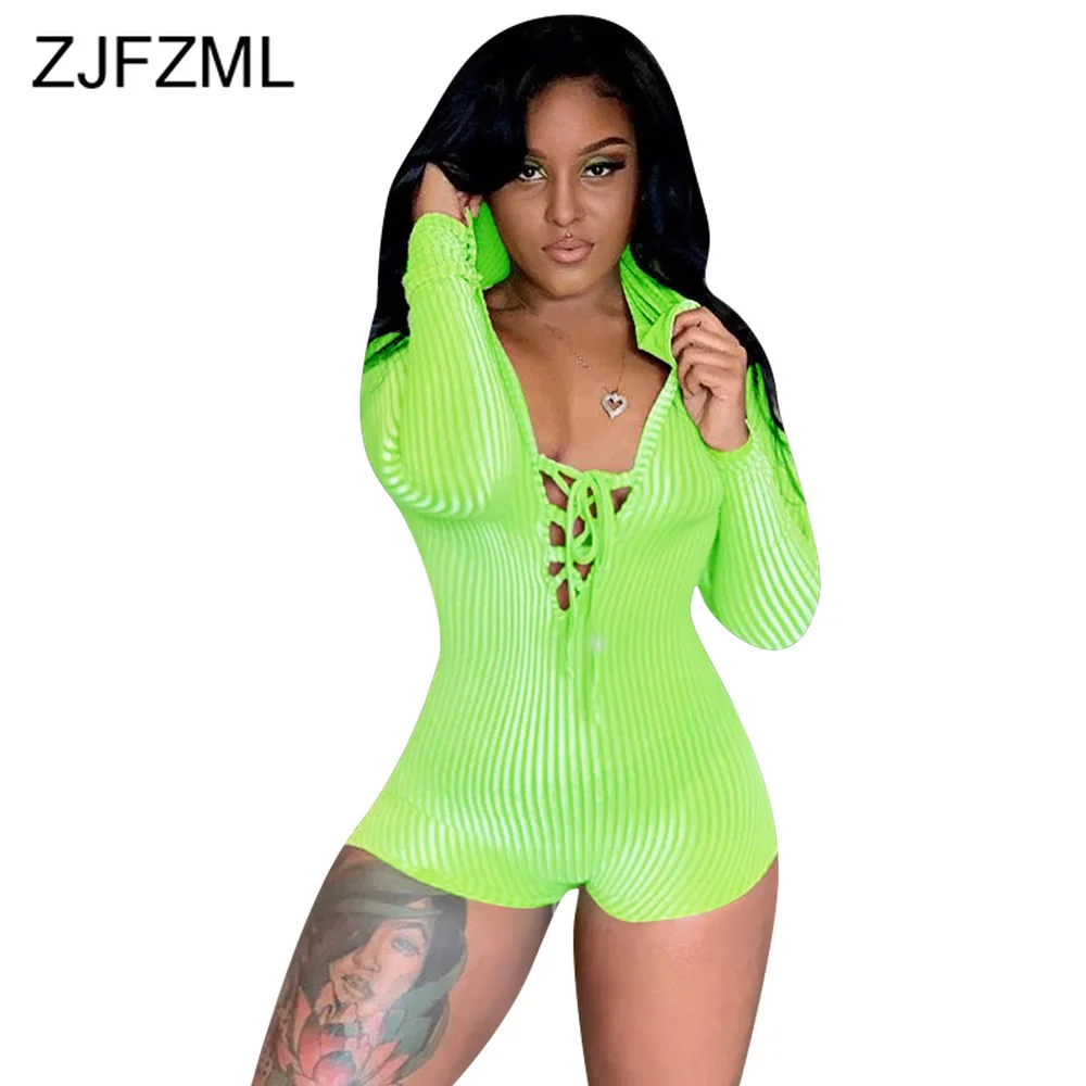 Neon Green Rib Elastic One Piece Romper Women Sexy Long Sleeve Hooded Party Club Jumpsuit Autumn Female Lace Up Beach Playsuits
Neon Green Rib Elastic One Piece Romper Women Sexy Long Sleeve Hooded Party Club Jumpsuit Autumn Female Lace Up Beach Playsuits