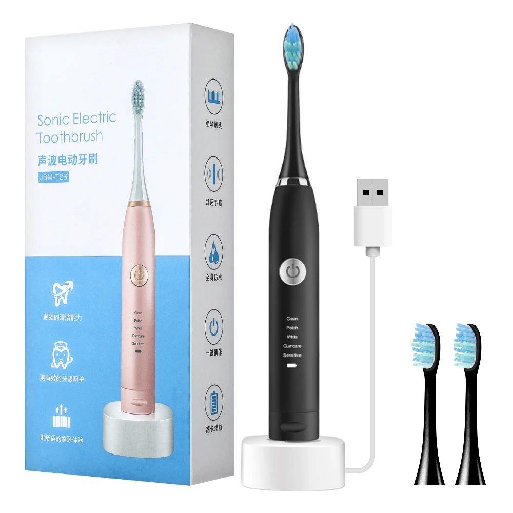 Sonic Toothbrush USB Electric Tooth Brush Vibration Toothbrush 5 Adjustable Modes Waterproof Rechargeable Teeth Whitening
Sonic Toothbrush USB Electric Tooth Brush Vibration Toothbrush 5 Adjustable Modes Waterproof Rechargeable Teeth Whitening
