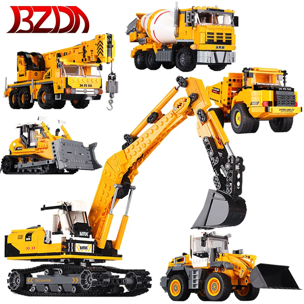 BZDA City High-tech City Crane Engineering bulldozer Cement Mixer Excavator Building Blocks Toys Children's Birthday Present
BZDA City High-tech City Crane Engineering bulldozer Cement Mixer Excavator Building Blocks Toys Children's Birthday Present