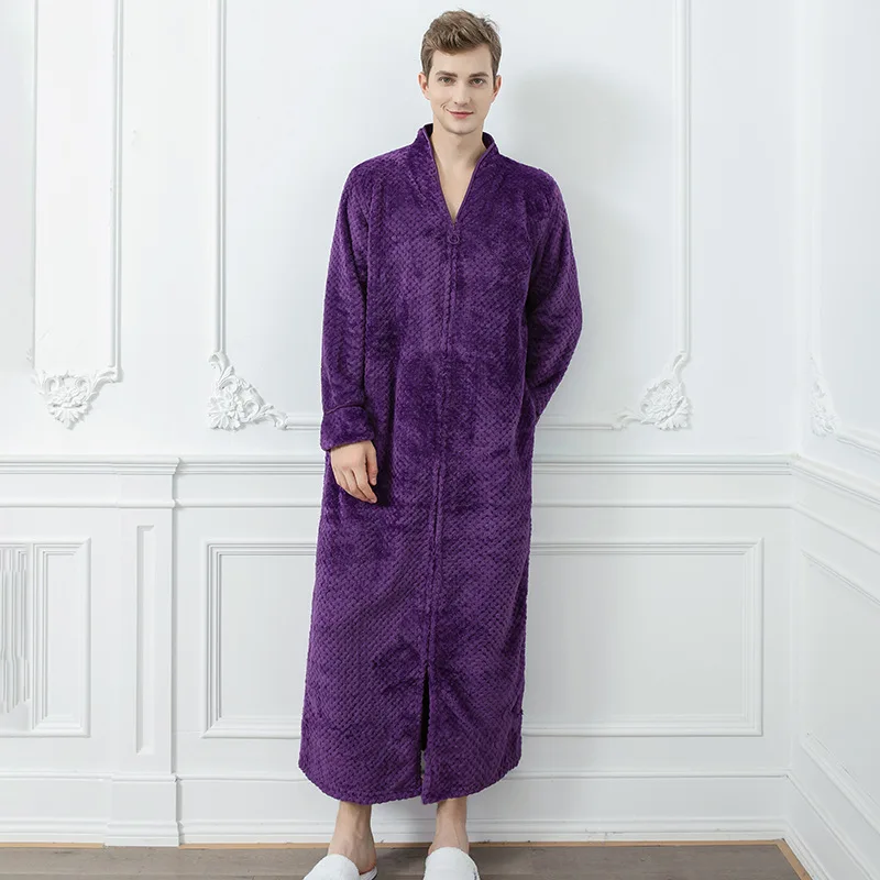 Winter Flannel Nightdress Female Thickened and Lengthened Pineapple Grid Robe Bathrobe Couple Nightwear Home Service Bathrobe
Winter Flannel Nightdress Female Thickened and Lengthened Pineapple Grid Robe Bathrobe Couple Nightwear Home Service Bathrobe