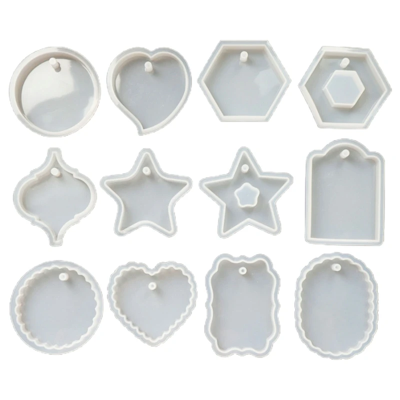 12Pcs/Set Crystal Epoxy DIY Resin Mold Keychain Geometry Pendant Silicone Mould W0YA
12Pcs/Set Crystal Epoxy DIY Resin Mold Keychain Geometry Pendant Silicone Mould W0YA
