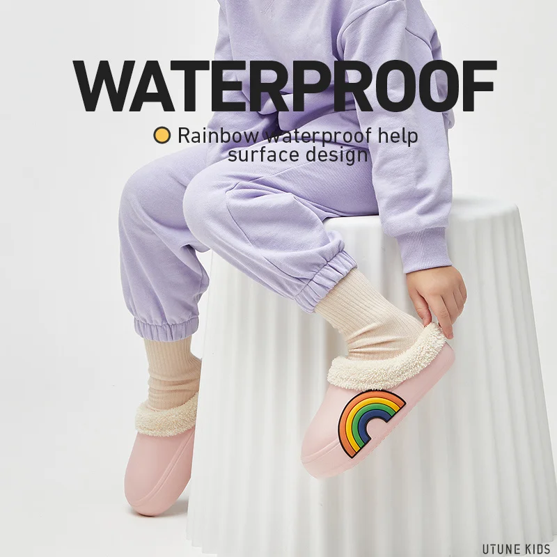 UTUNE KIDS Rainbow Patch Winter Kid's Slippers Cute Pink Girl's Indoor Shoes Waterproof Garden Boys Shoes Lovely Child's Shoes
UTUNE KIDS Rainbow Patch Winter Kid's Slippers Cute Pink Girl's Indoor Shoes Waterproof Garden Boys Shoes Lovely Child's Shoes