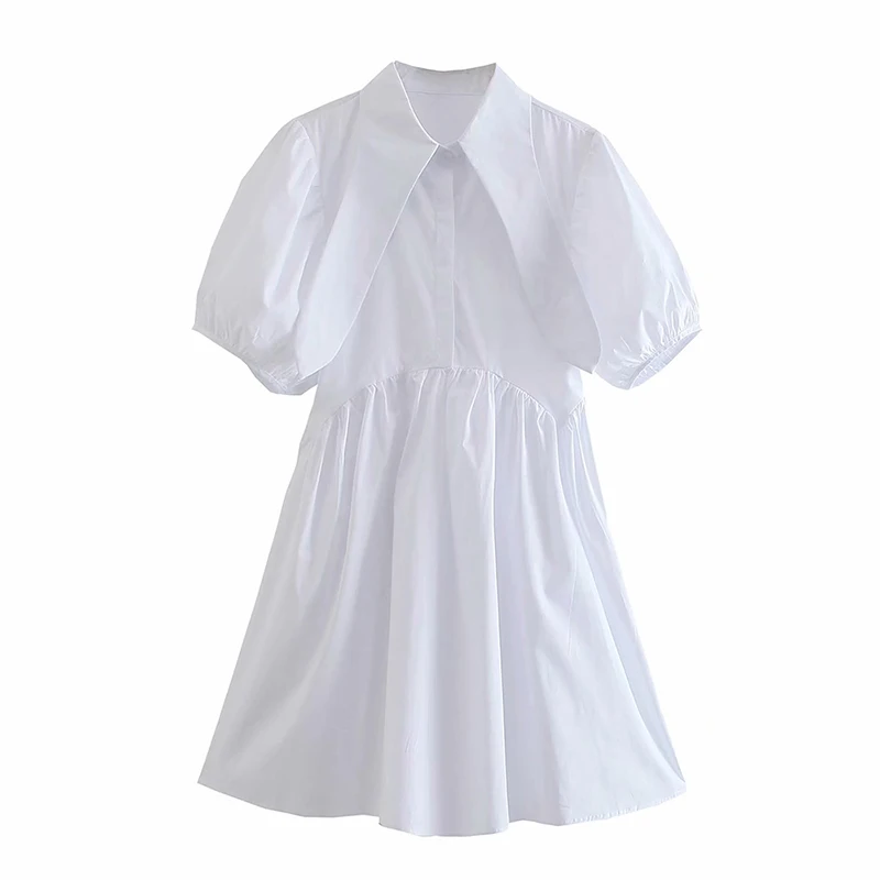 XEASY 2021 Women Dress Solid Color Lapel Lantern Short Sleeve Mini Dress Ladies Elegant A Line Summer Sweet Dresses
XEASY 2021 Women Dress Solid Color Lapel Lantern Short Sleeve Mini Dress Ladies Elegant A Line Summer Sweet Dresses