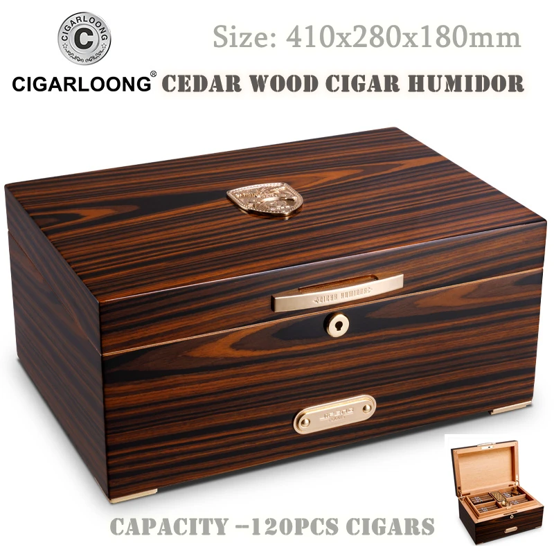 410x280x180mm Cedar Wood Cigar Humidor CIGARLOONG Large-Capacity 120 Cigarettes Box Portable Cabinet Multi-Zone Storage Case
410x280x180mm Cedar Wood Cigar Humidor CIGARLOONG Large-Capacity 120 Cigarettes Box Portable Cabinet Multi-Zone Storage Case