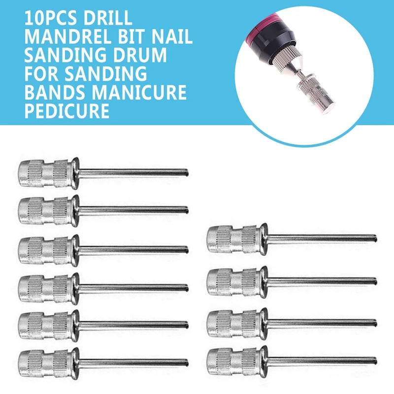 10Pcs Manicure Electric Nail Drill Accessories Mandrel Bit Nail Sanding Drum Polished Remove Nails for Sanding Bands Pedicure
10Pcs Manicure Electric Nail Drill Accessories Mandrel Bit Nail Sanding Drum Polished Remove Nails for Sanding Bands Pedicure