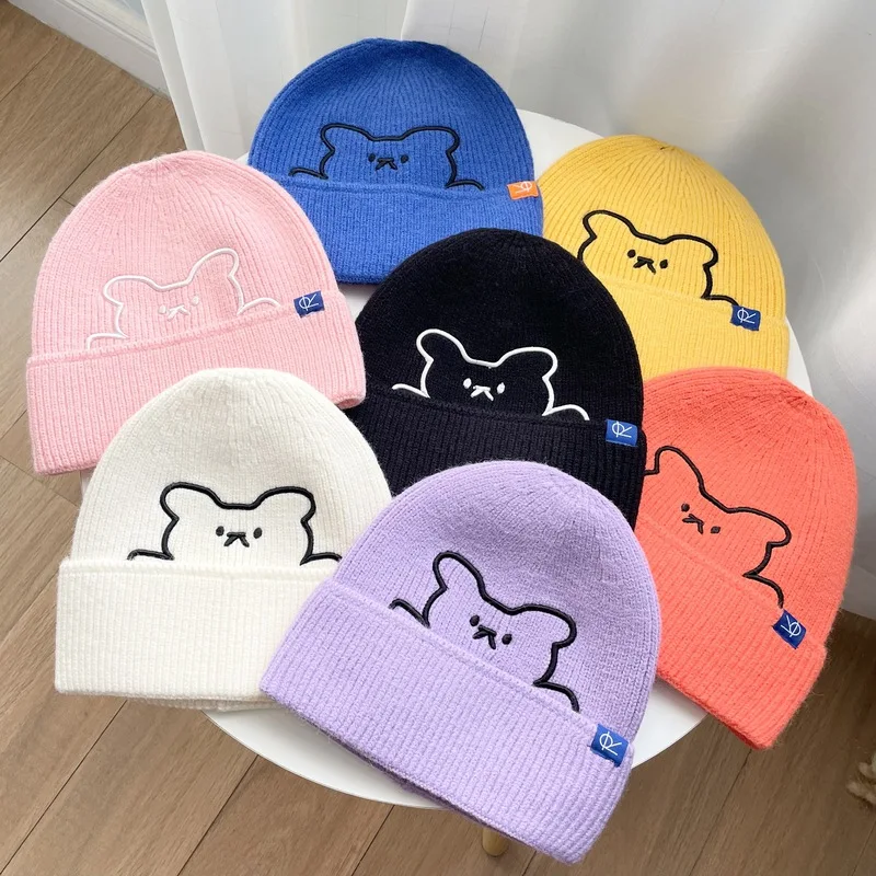 Bear woolen hat women's autumn and winter solid color knitted hat all-match warm casual cold hat
Bear woolen hat women's autumn and winter solid color knitted hat all-match warm casual cold hat