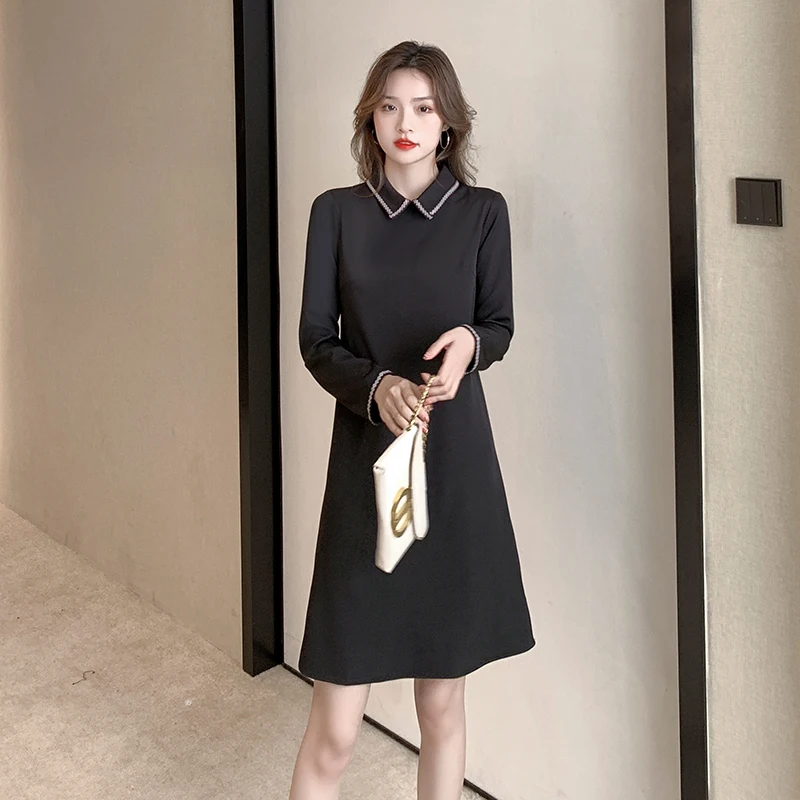 Simgent Black Office Dress Woman Long Sleeve Peter Pan Collar A Line Elegant Vintage Dresses Vestidos Femme Robe Jurken SG111032
Simgent Black Office Dress Woman Long Sleeve Peter Pan Collar A Line Elegant Vintage Dresses Vestidos Femme Robe Jurken SG111032